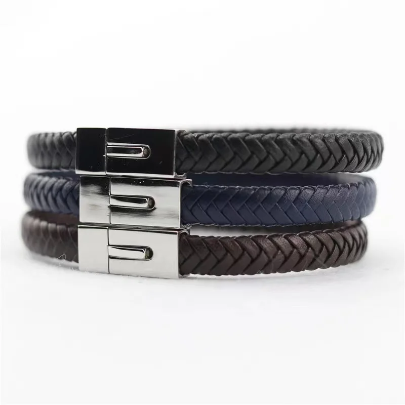 yi sheng Punk Men Jewelry Black/Brown Braided Leather Bracelet Stainless Steel Magnetic Clasp Fashion Bangles Gift 21/20cm
yi sheng Punk Men Jewelry Black/Brown Braided Leather Bracelet Stainless Steel Magnetic Clasp Fashion Bangles Gift 21/20cm
