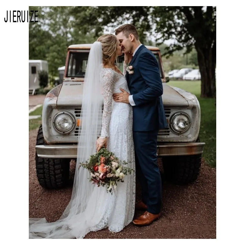 JIERUIZE Chic Boho Wedding Dresses A Line Long Sleeves V Neck Backless Bridal Dresses Long Lace Robe De Mariee Wedding Gowns
JIERUIZE Chic Boho Wedding Dresses A Line Long Sleeves V Neck Backless Bridal Dresses Long Lace Robe De Mariee Wedding Gowns