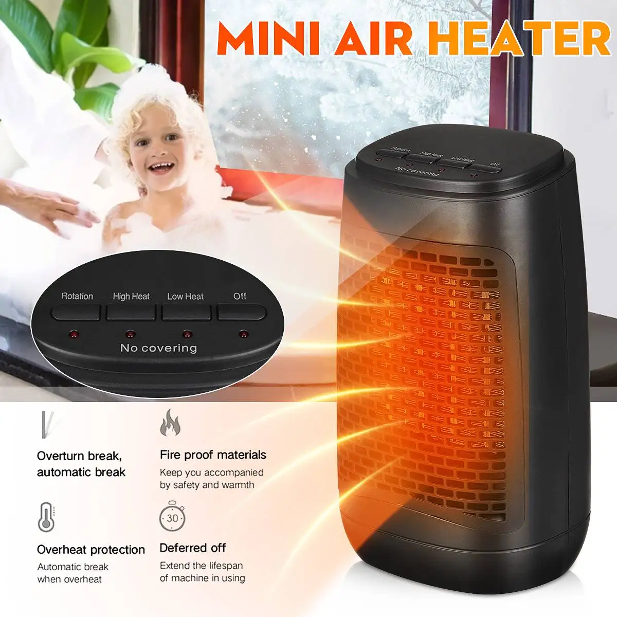 1200W Electric Air Heater 3 Modes Adjustable Powerful Home Ceramic Heating Air Fans Protable Natural Warm Hot Wind Warmer
1200W Electric Air Heater 3 Modes Adjustable Powerful Home Ceramic Heating Air Fans Protable Natural Warm Hot Wind Warmer