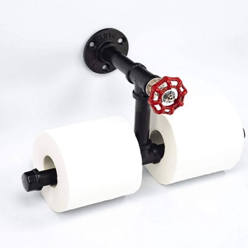 Roll Paper Holder Home Decorative Industrial Rustic Wall Mounted Iron Pipe Toilet Roll Paper Double Holder Towel Rack
Roll Paper Holder Home Decorative Industrial Rustic Wall Mounted Iron Pipe Toilet Roll Paper Double Holder Towel Rack