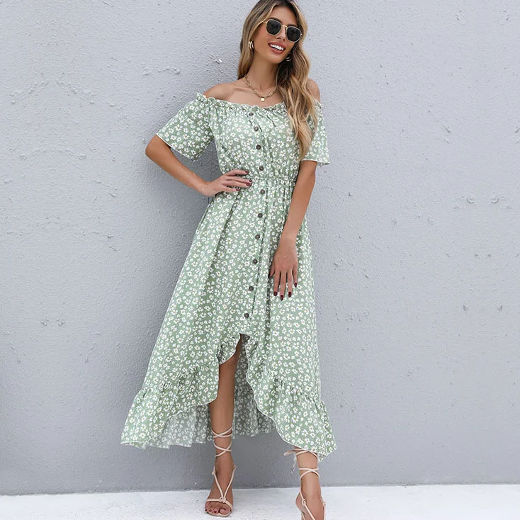 Винтажное осеннее женское платье с цветочным принтом и открытыми плечами, на пуговицах
Винтажное осеннее женское платье с цветочным принтом и открытыми плечами, на пуговицах