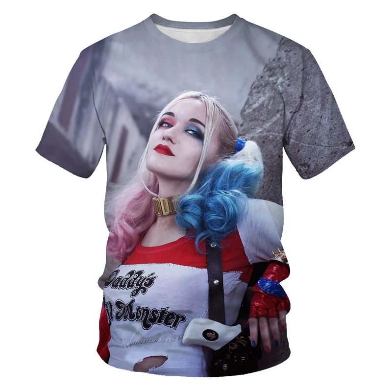 Harajuku T-shirt movie character pop music Clown girl summer trend O-neck 3D printed T-shirt men and women casual daily short-sl
Harajuku T-shirt movie character pop music Clown girl summer trend O-neck 3D printed T-shirt men and women casual daily short-sl