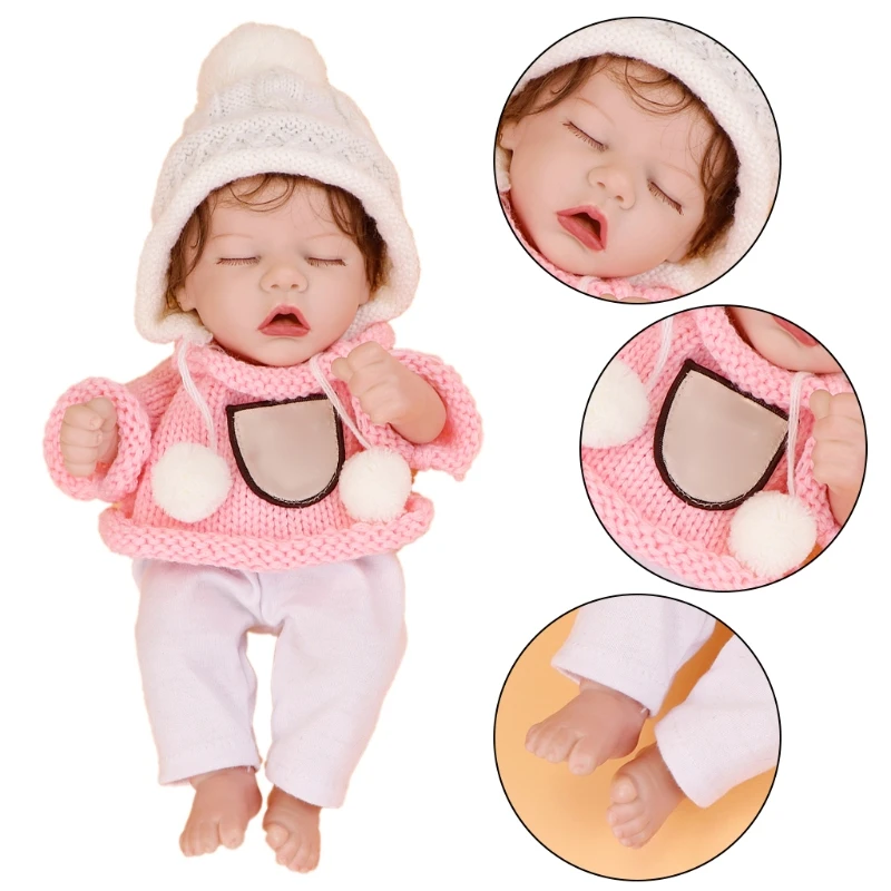 12in Mini Reborns Doll Baby Girl Doll Full Body Vinyl Realistic Artificial Soft Toy w/ Curly Hair Novelty Popular Gift
12in Mini Reborns Doll Baby Girl Doll Full Body Vinyl Realistic Artificial Soft Toy w/ Curly Hair Novelty Popular Gift