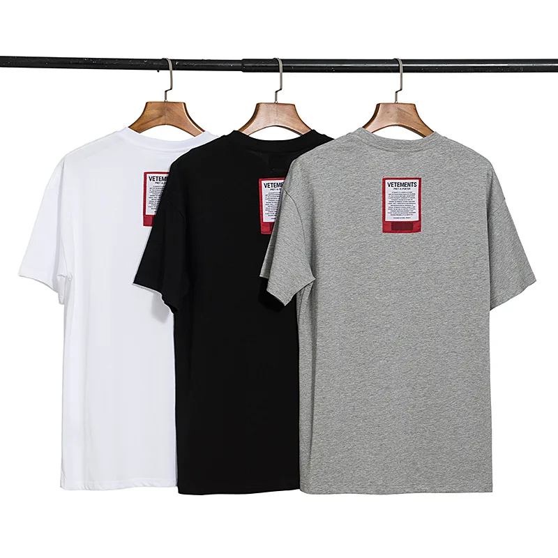 2021 Heavy Fabric VETEMENTS T-shirt High Quality Oversize Top Tees Embroidered Tag T-shirts Lovers tee TX261 
2021 Heavy Fabric VETEMENTS T-shirt High Quality Oversize Top Tees Embroidered Tag T-shirts Lovers tee TX261