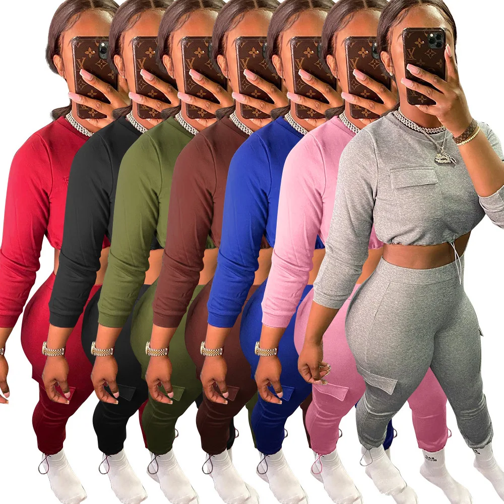 ANJAMANOR Solid Tracksuit Women Drawstring Pocket Joggers Pants and Long Sleeve Crop Top Two Piece Set Sweat Suits D52-DD46
ANJAMANOR Solid Tracksuit Women Drawstring Pocket Joggers Pants and Long Sleeve Crop Top Two Piece Set Sweat Suits D52-DD46