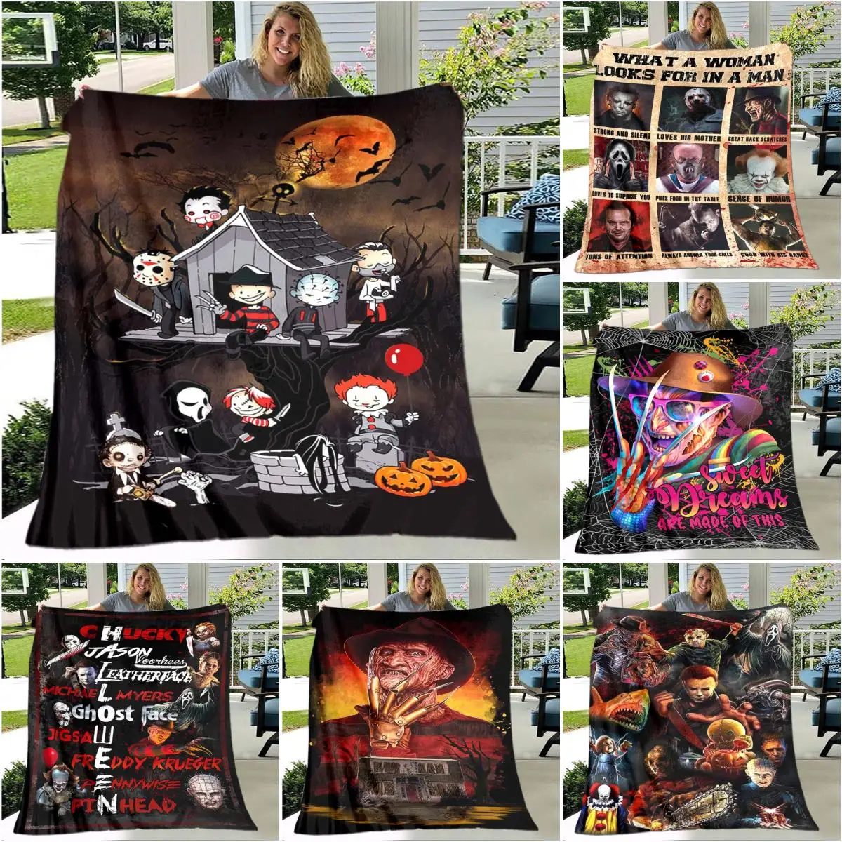 Halloween Horror Movies Character Huanted House Blanket Blankets for Beds Super Soft Warm Blanket Cover Flannel Throw Blanket
Halloween Horror Movies Character Huanted House Blanket Blankets for Beds Super Soft Warm Blanket Cover Flannel Throw Blanket