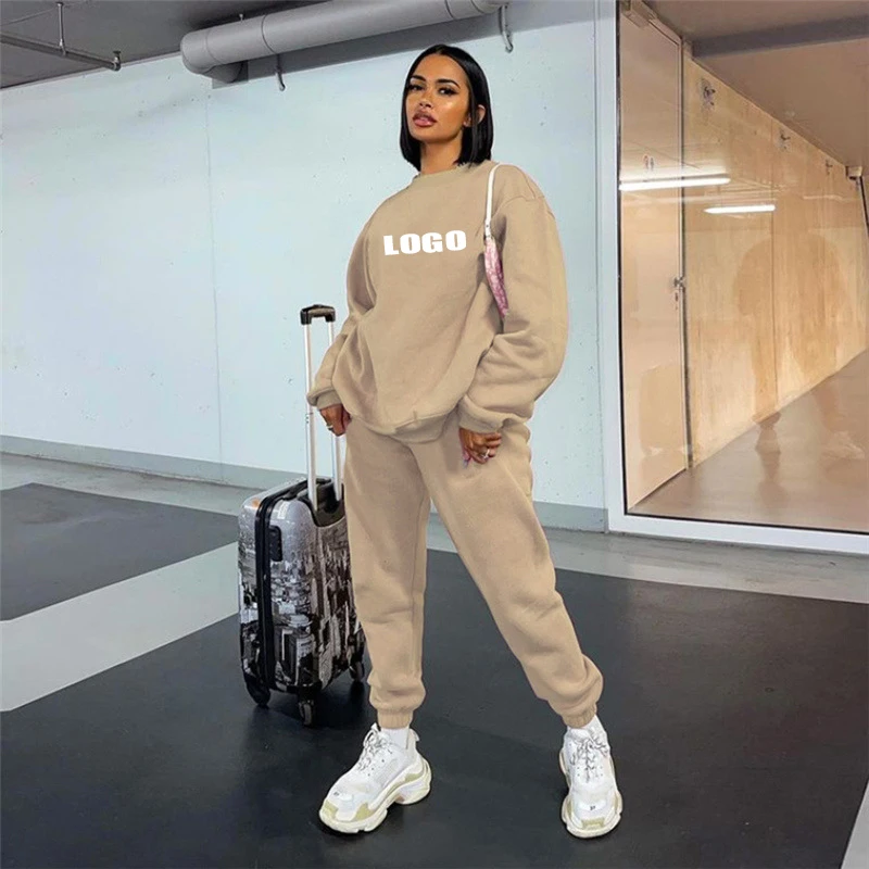 Custom logo Fall Winter Outfits Solid Color Loose Sweatshirt Drawstring Womens Two Piece Pants Set clothes
Custom logo Fall Winter Outfits Solid Color Loose Sweatshirt Drawstring Womens Two Piece Pants Set clothes
