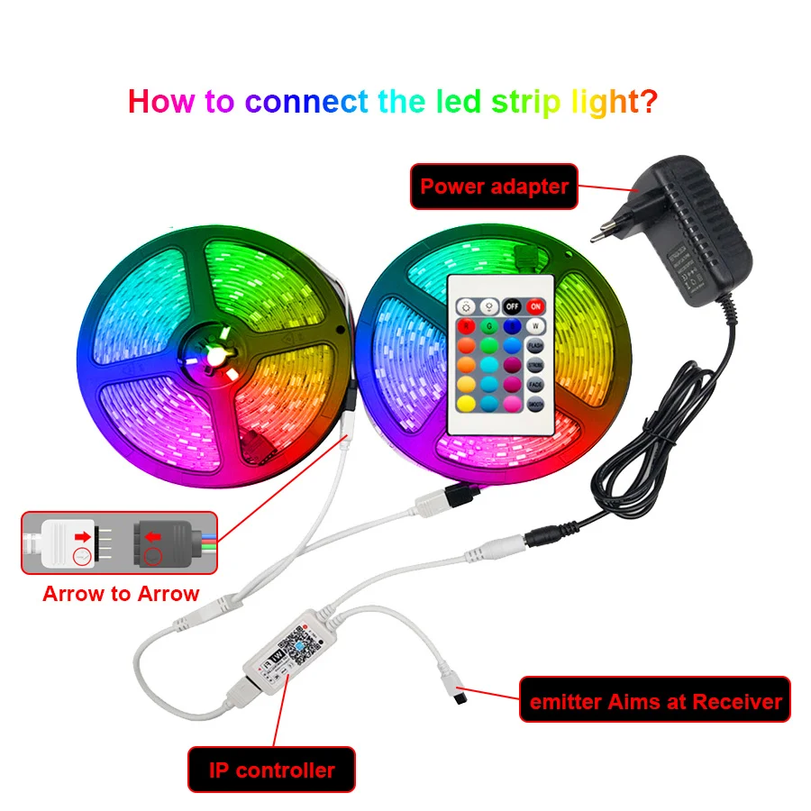 5050 WIFI LED Strip Light 5M-30M 2835 Led lights RGB Flexible Lamp Tape Ribbon Diode Tape With WIFI APP For Alexa adapter+strip
5050 WIFI LED Strip Light 5M-30M 2835 Led lights RGB Flexible Lamp Tape Ribbon Diode Tape With WIFI APP For Alexa adapter+strip