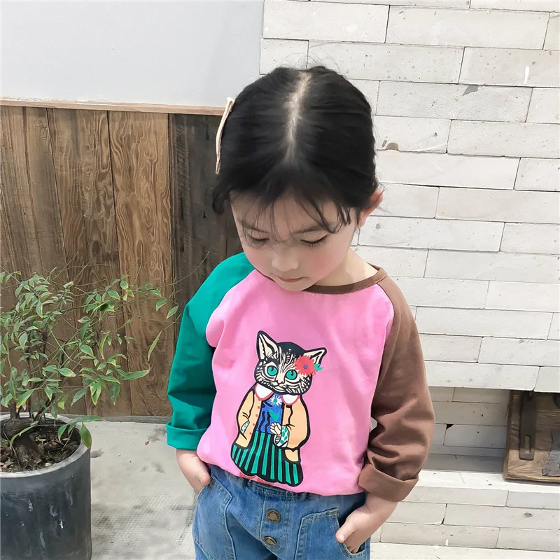 Girls T-shirt spring and autumn clothing 2020 new children's baby tops long-sleeved cartoon cat children's clothes
Girls T-shirt spring and autumn clothing 2020 new children's baby tops long-sleeved cartoon cat children's clothes