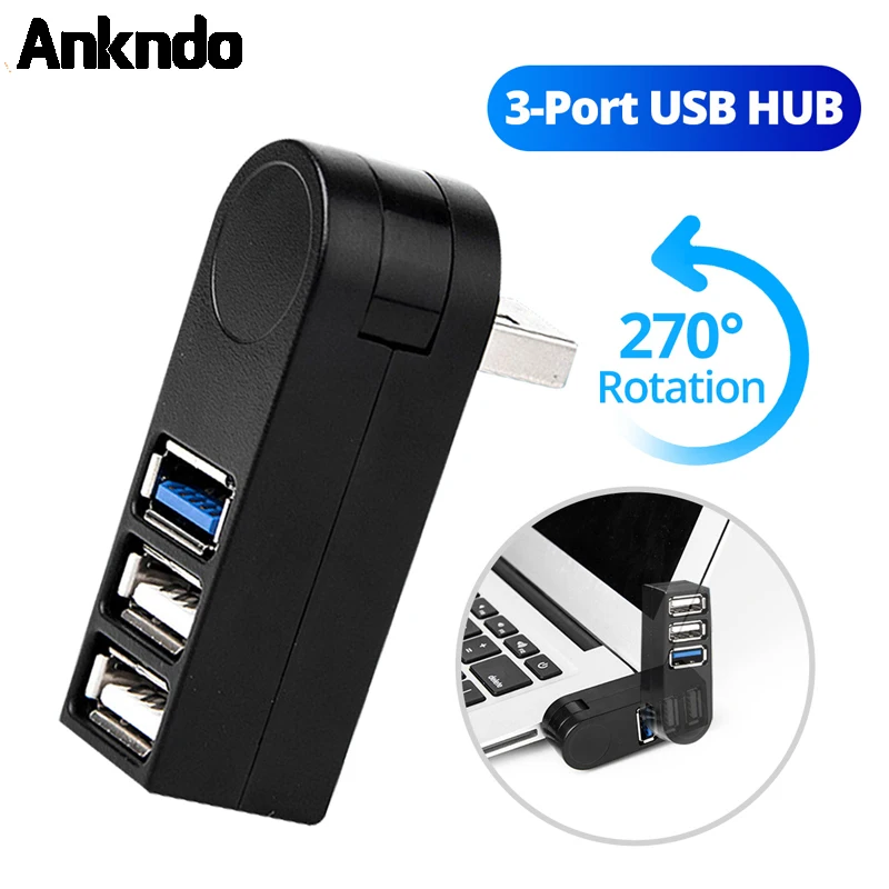 ANKNDO 3 In 1 USB2.0/3.0 Ports Hub 270 Degree Rotatable Mini Portable USB Splitter High Speed Data Transfer Adapter Usb Expander
ANKNDO 3 In 1 USB2.0/3.0 Ports Hub 270 Degree Rotatable Mini Portable USB Splitter High Speed Data Transfer Adapter Usb Expander