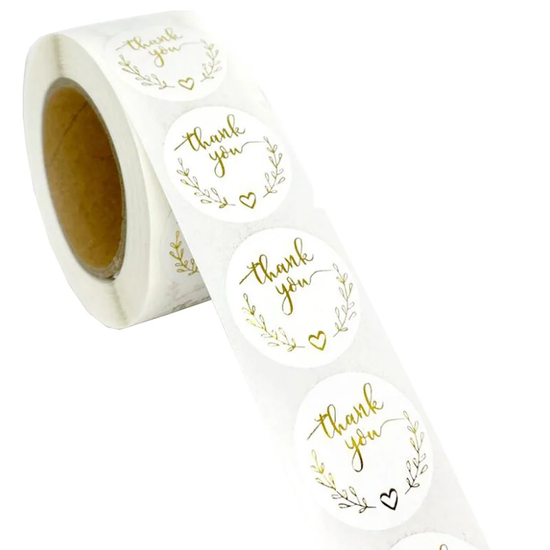 500 Pcs Thank You Stickers white round stickers gold foil stickers flowers drawing lables Wedding sticker Cake Baking Sticker 22
500 Pcs Thank You Stickers white round stickers gold foil stickers flowers drawing lables Wedding sticker Cake Baking Sticker 22