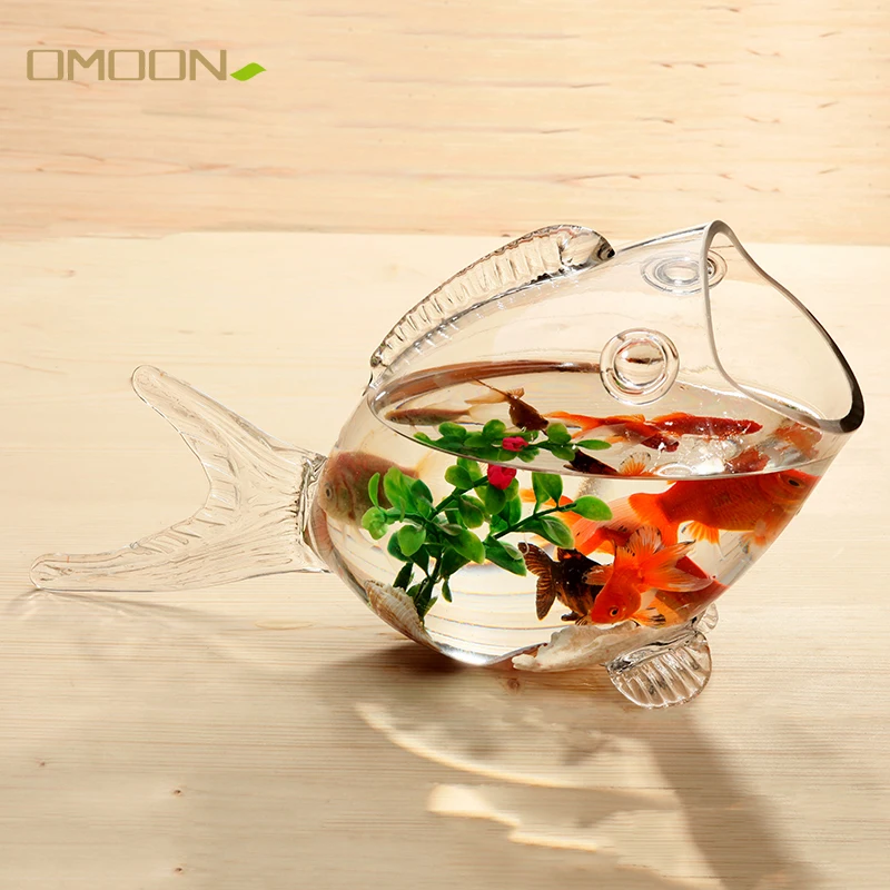 Стеклянная Чаша для рыб прозрачное стекло аквариума в форме рыбы украшение дома