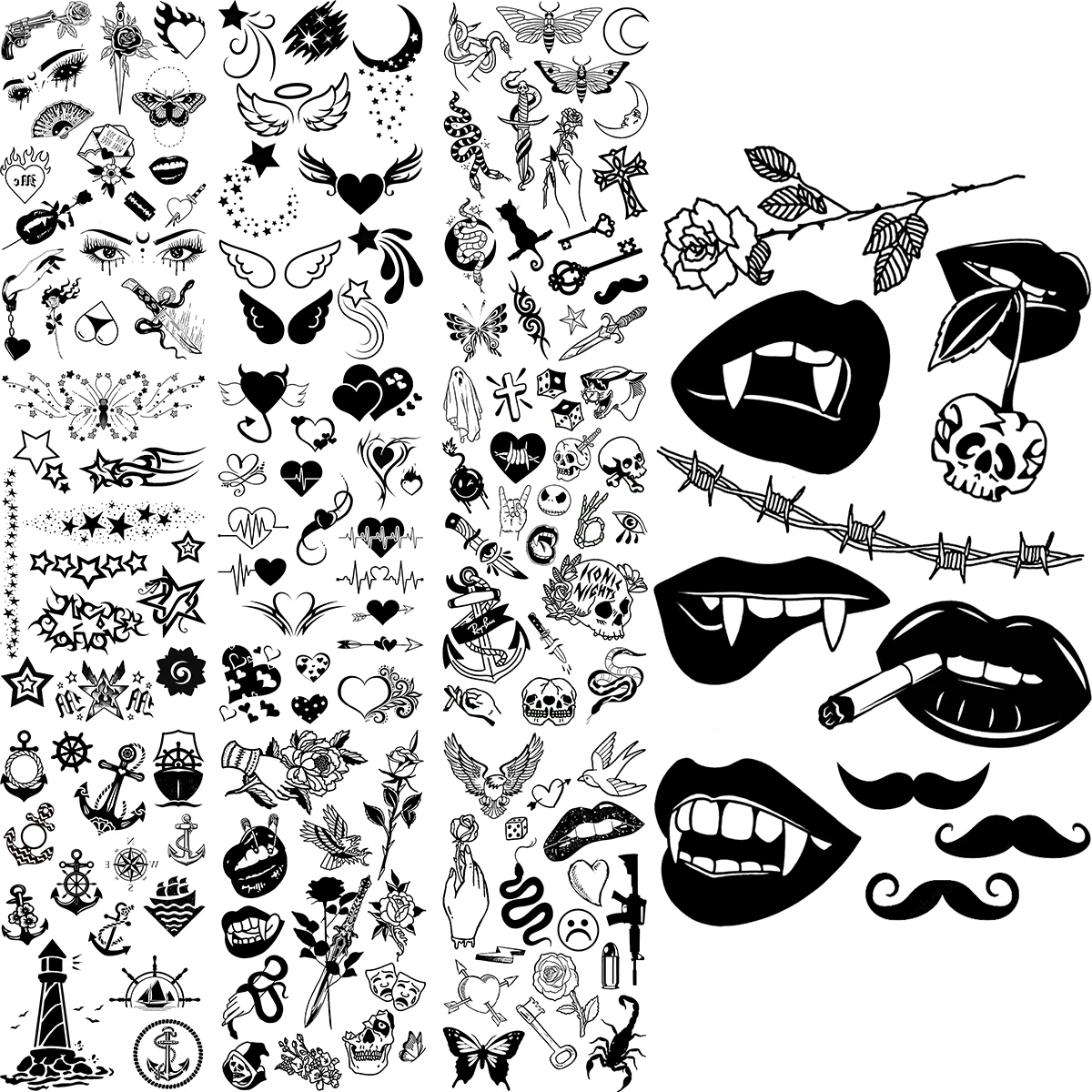 Sexy Lips Temporary Tattoos For Adults Women Realistic Eyes Stars Angel Wings Fake Tattoo Stickers Snake Body Hand Tatoos DIY
Sexy Lips Temporary Tattoos For Adults Women Realistic Eyes Stars Angel Wings Fake Tattoo Stickers Snake Body Hand Tatoos DIY