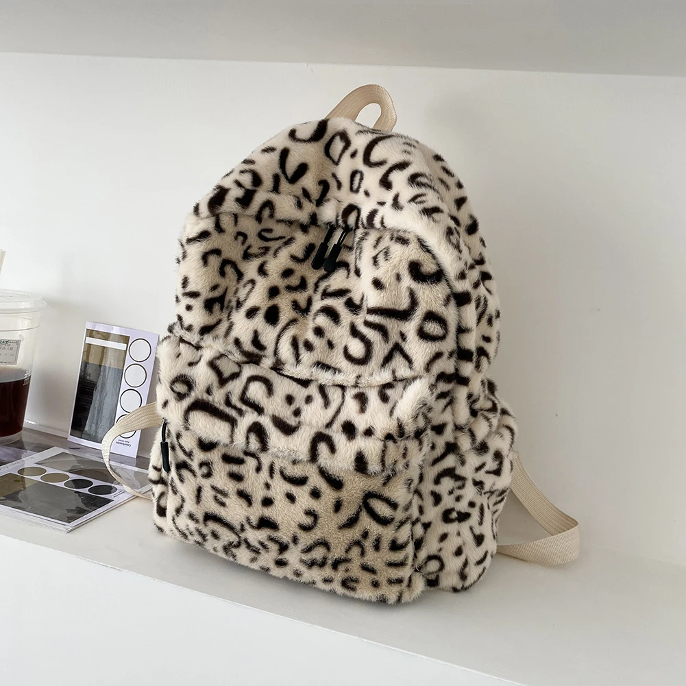 Fashion Women Leopard Printing Rucksacks Preppy Style Girls Students Large Capacity Backpack Plush Schoolbags
Fashion Women Leopard Printing Rucksacks Preppy Style Girls Students Large Capacity Backpack Plush Schoolbags