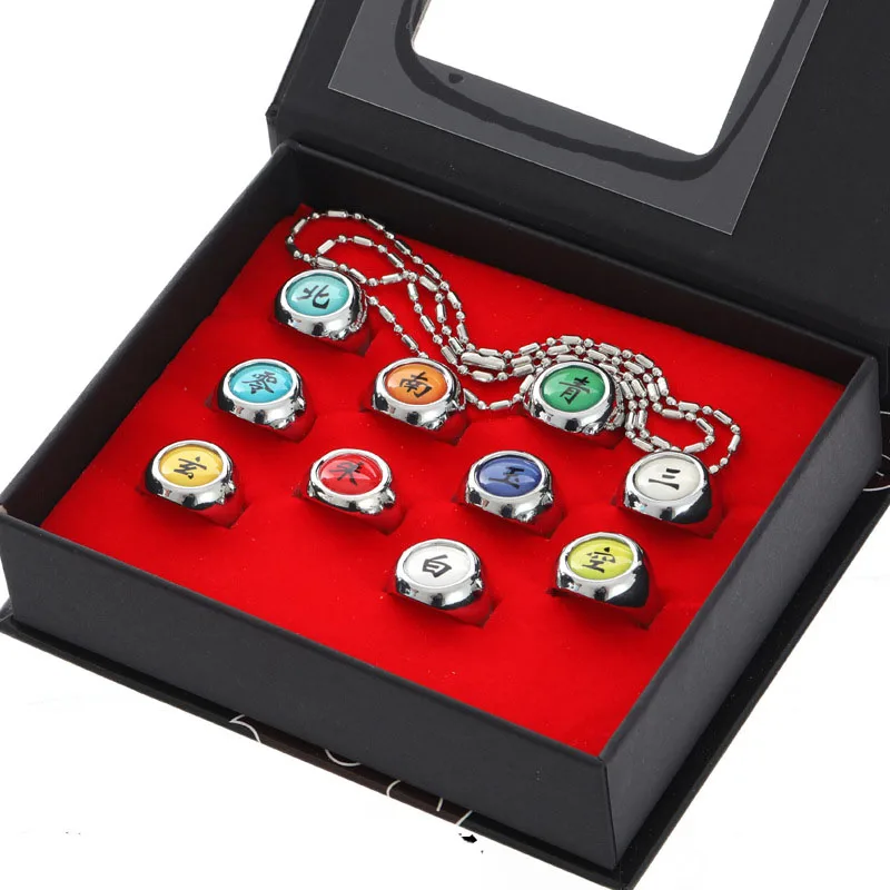10pcs/set Cartoon Akatsuki Shippuuden Jewerly Rings Itachi Fashion Table Akatsuki Membermetal Ring Accessory Set Cosplay Costume 
10pcs/set Cartoon Akatsuki Shippuuden Jewerly Rings Itachi Fashion Table Akatsuki Membermetal Ring Accessory Set Cosplay Costume