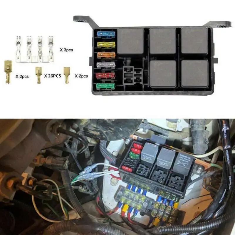 Универсальный 12V автомобиль морской 6 каналов РЕЛЕ + 6-образными пазами лезвие