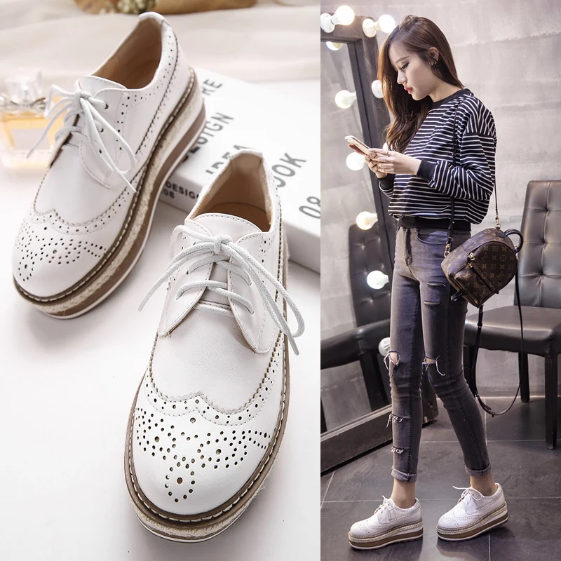 British Style Oxford Shoes for Women Lace-Up Carving Brogue Shoes Platform Creepers Women's Flats Derby Loafers Bullock
British Style Oxford Shoes for Women Lace-Up Carving Brogue Shoes Platform Creepers Women's Flats Derby Loafers Bullock