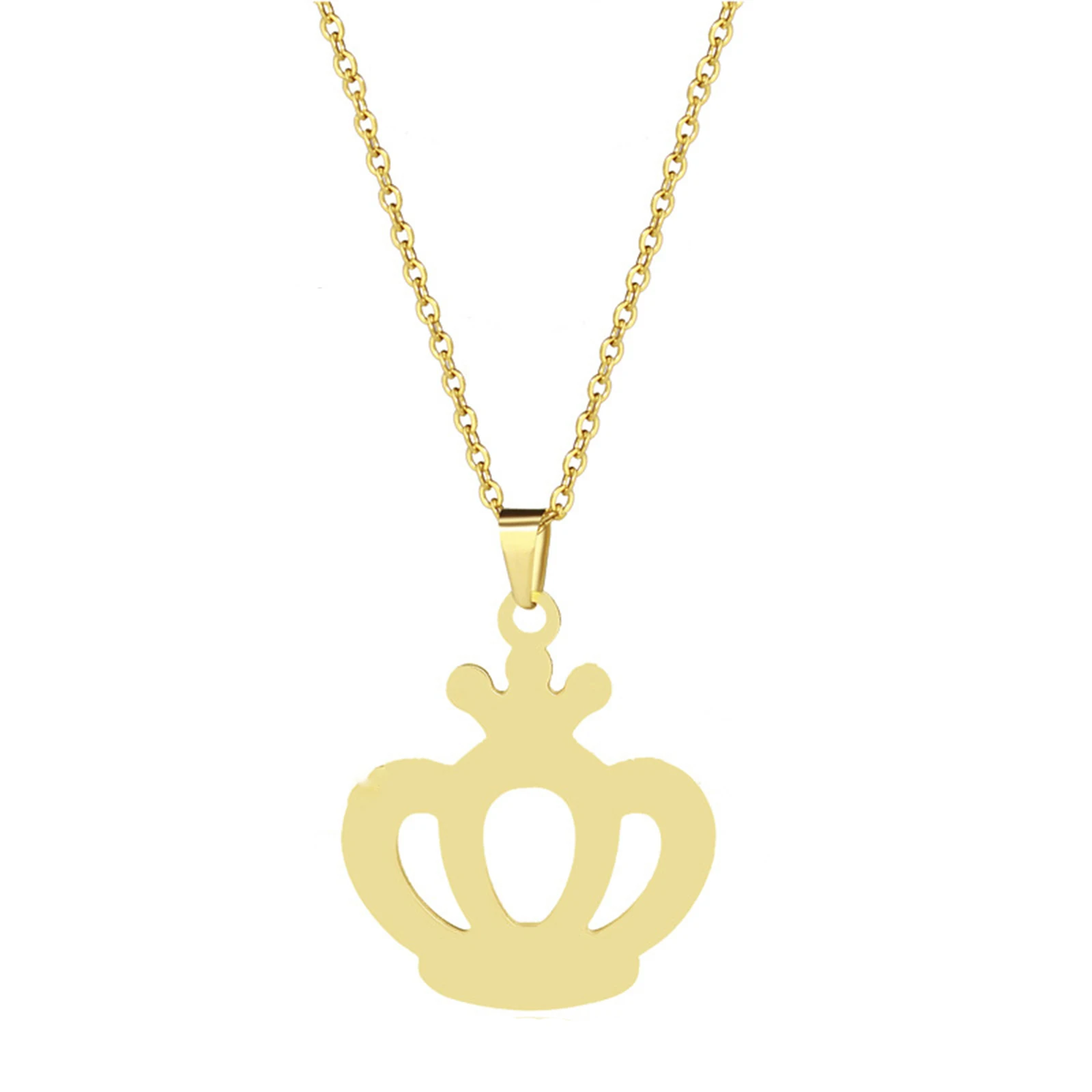 Ladies Stainless Steel Crown Charm Chain Necklace for Women Pendant Necklace Jewelry Accessories Women Neck Chain Party Jewelry
Ladies Stainless Steel Crown Charm Chain Necklace for Women Pendant Necklace Jewelry Accessories Women Neck Chain Party Jewelry