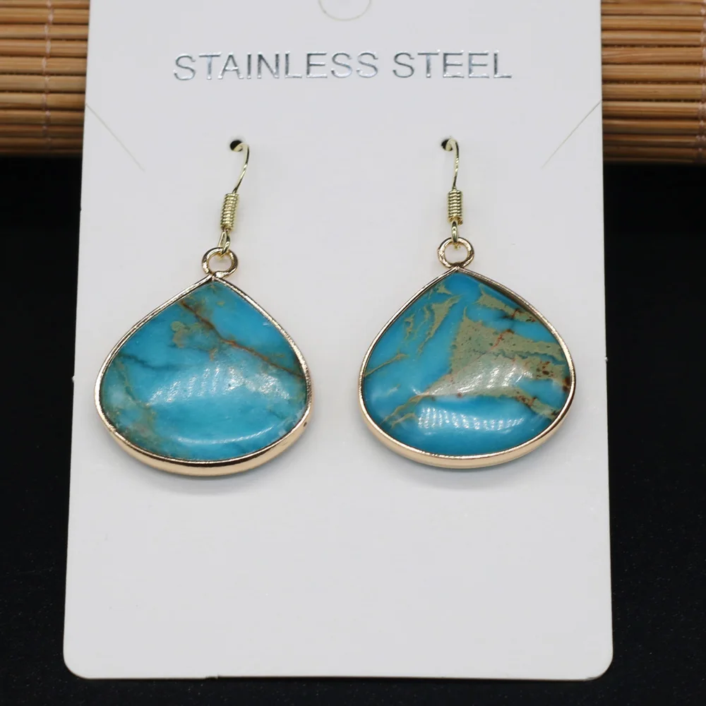 Fat Drop Shape Natural Blue Emperor Stone Imperial Jasper Earrings for Women Girl Female Eardrop Jewelry Accessories 20x25 mm
Fat Drop Shape Natural Blue Emperor Stone Imperial Jasper Earrings for Women Girl Female Eardrop Jewelry Accessories 20x25 mm