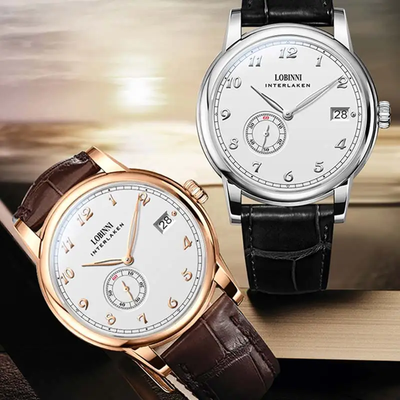 

Lobinni Швейцария роскошный бренд 2021 новые продукты мужские часы мини роторный механизм часы супер тонкие автоматические механические часы