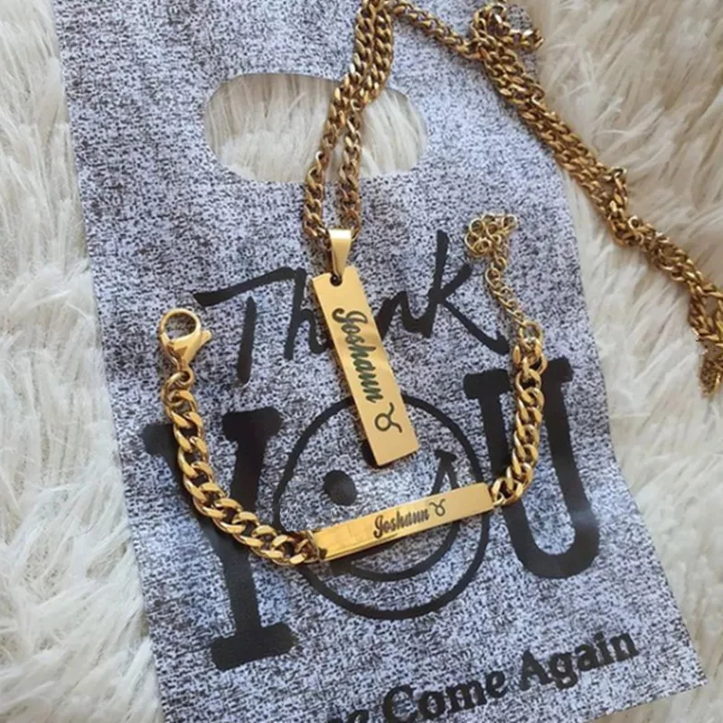 Customized Names Necklace Bracelets for Women Men Stainless Steel Engraved Letter Numbers Bangles Statement Couple Gifts
Customized Names Necklace Bracelets for Women Men Stainless Steel Engraved Letter Numbers Bangles Statement Couple Gifts