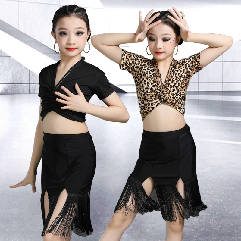 Leopard Print Latin Dance Dress Performance Kids Sexy Tops Ballroom Samba Tassel Dancing Skirt Practice Costumes Dancewear Sets
Leopard Print Latin Dance Dress Performance Kids Sexy Tops Ballroom Samba Tassel Dancing Skirt Practice Costumes Dancewear Sets