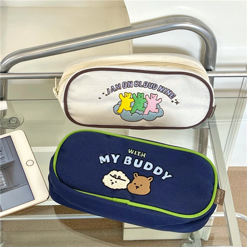 Korea Embroidery Bear Student School Pencil Bag Kawaii Japan Large Capacity Pen Bags Kawaii Student Stationary
Korea Embroidery Bear Student School Pencil Bag Kawaii Japan Large Capacity Pen Bags Kawaii Student Stationary