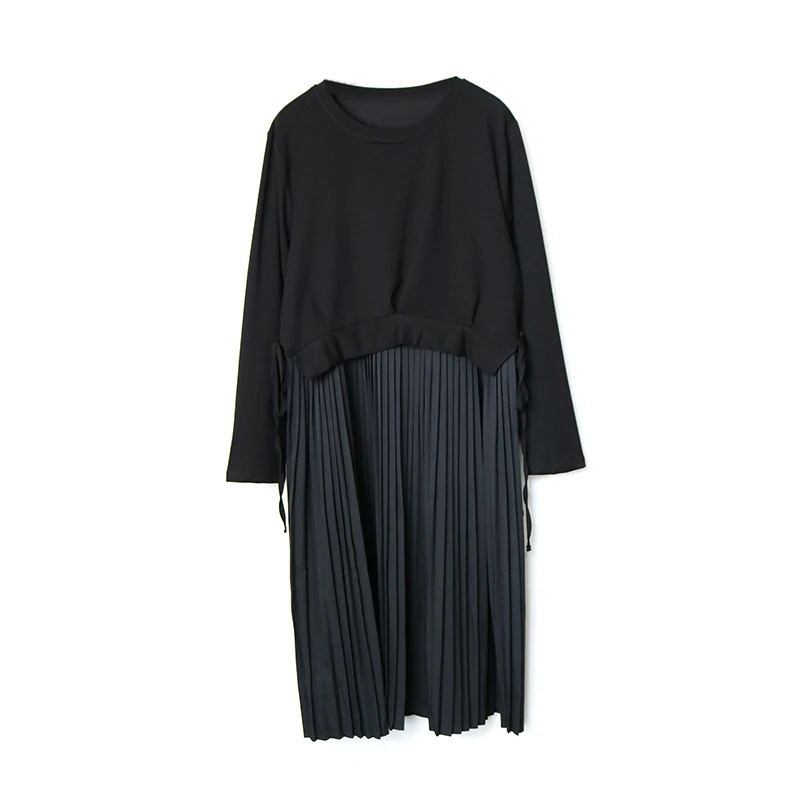 Autumn Pleated Dress for Women Fashion Loose Plus Size Stitching Fake Two-piece Dresses Long Sleeve O Neck Trend
Autumn Pleated Dress for Women Fashion Loose Plus Size Stitching Fake Two-piece Dresses Long Sleeve O Neck Trend