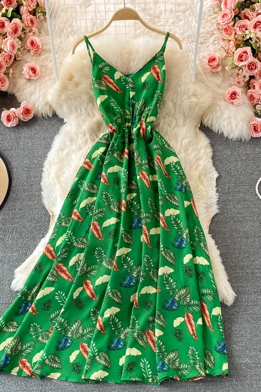 Beach style holiday spaghetti strap dress women's fashion sexy off shoulder V-neck print collected waisted Maxi Dress summer
Beach style holiday spaghetti strap dress women's fashion sexy off shoulder V-neck print collected waisted Maxi Dress summer