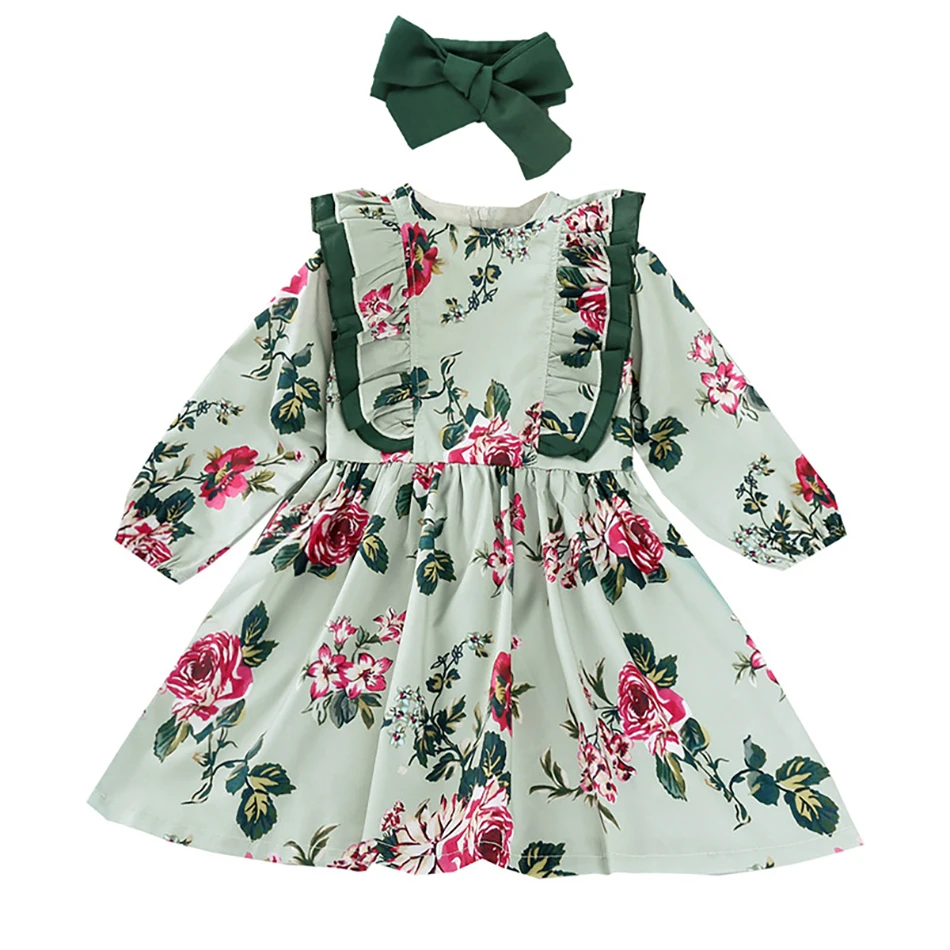 Classic Rose Flower Printing Spring Dress For Baby Girls Cute Bow Long Sleeve Party Dress Children Casual Costume
Classic Rose Flower Printing Spring Dress For Baby Girls Cute Bow Long Sleeve Party Dress Children Casual Costume