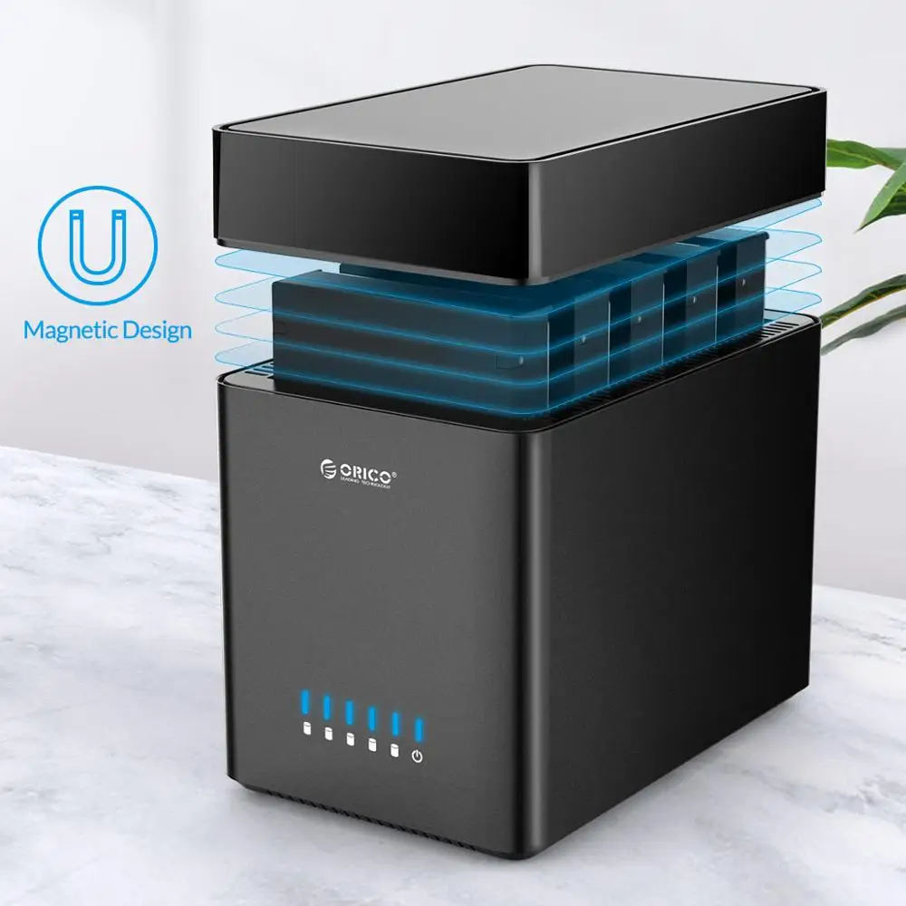 Корпус для жесткого диска ORICO DS Series 5 Bay 3 дюйма Type-C Магнитный SATA3.0 поддержка UASP 12 В а