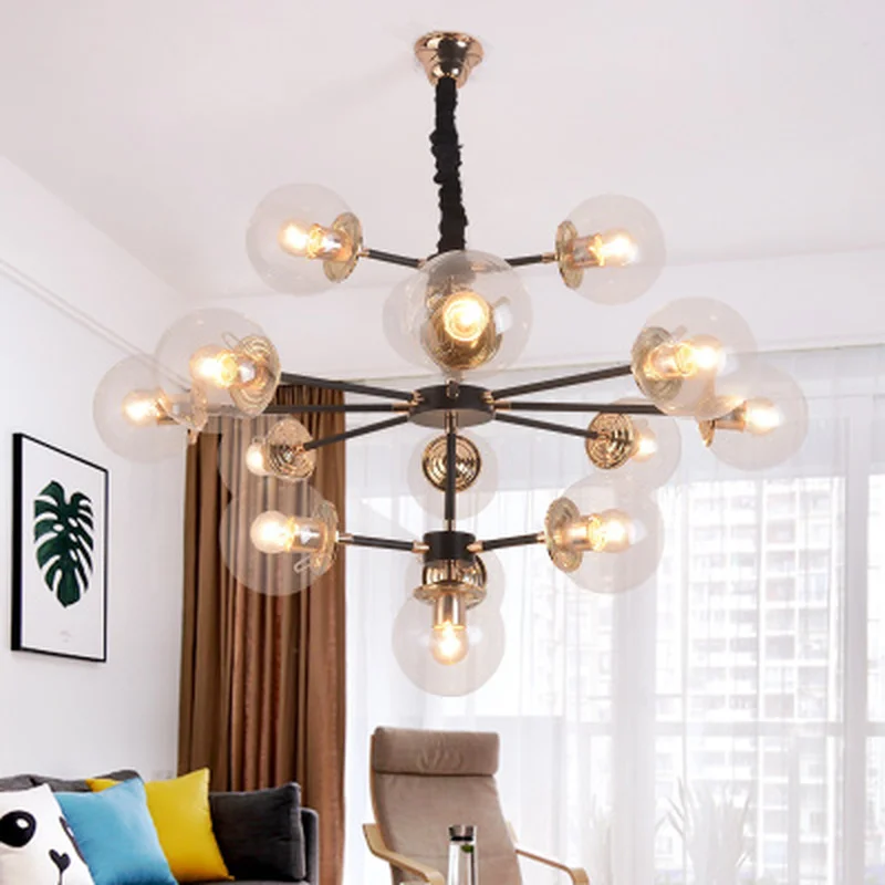 Modern global glass ball chandelier light lamp retro vintage ceiling America Europe simple modern branch | Лампы и освещение