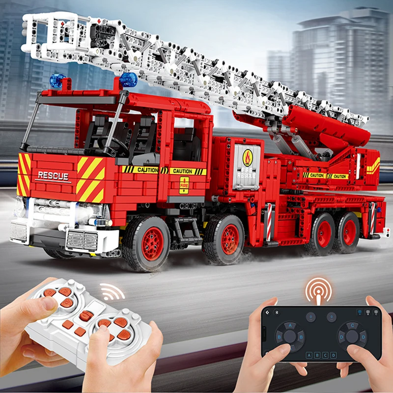 Technical RC Truck Fire Ladder Car Model Bricks MOC Creative Mechanical Engine Rescue Vehicle Building Block Toys for Kids Gifts
Technical RC Truck Fire Ladder Car Model Bricks MOC Creative Mechanical Engine Rescue Vehicle Building Block Toys for Kids Gifts