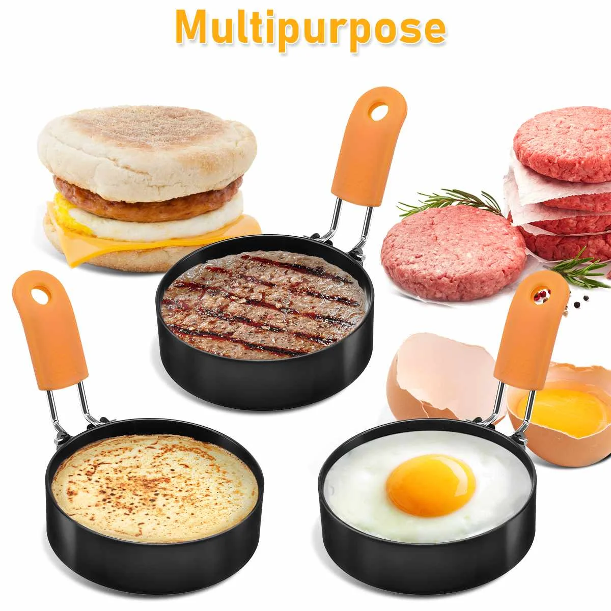4Pcs Egg Rings Stainless Steel Cooking Eggs Mold Non Stick Mould Shaper Circles for Fried Egg Muffin Sandwiches Pancake Kitchen
4Pcs Egg Rings Stainless Steel Cooking Eggs Mold Non Stick Mould Shaper Circles for Fried Egg Muffin Sandwiches Pancake Kitchen