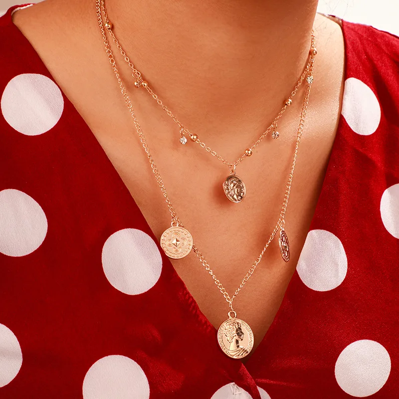 Punk Exaggeration Alloy Gold Multi-layer Retro Jesus Coins alloy pendant necklace Set
Punk Exaggeration Alloy Gold Multi-layer Retro Jesus Coins alloy pendant necklace Set
