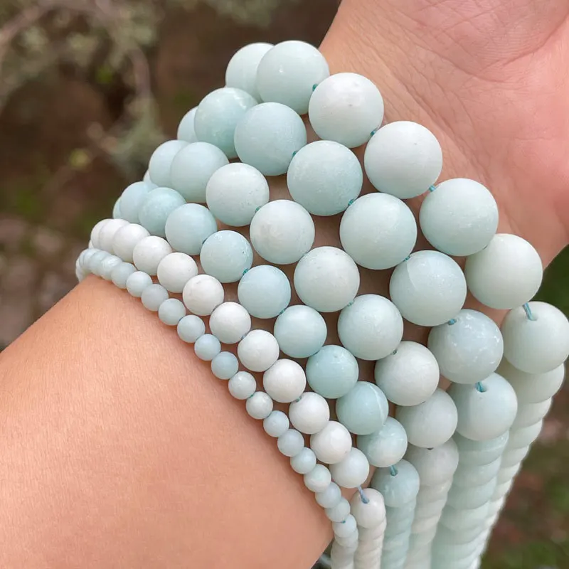 Natural Blue Amazonite Frost Round Bead Ball Loose Stone Beads 4/6/8/10mm For Necklace Bracelets Earring Ring Jewelry Making 15"
Natural Blue Amazonite Frost Round Bead Ball Loose Stone Beads 4/6/8/10mm For Necklace Bracelets Earring Ring Jewelry Making 15"