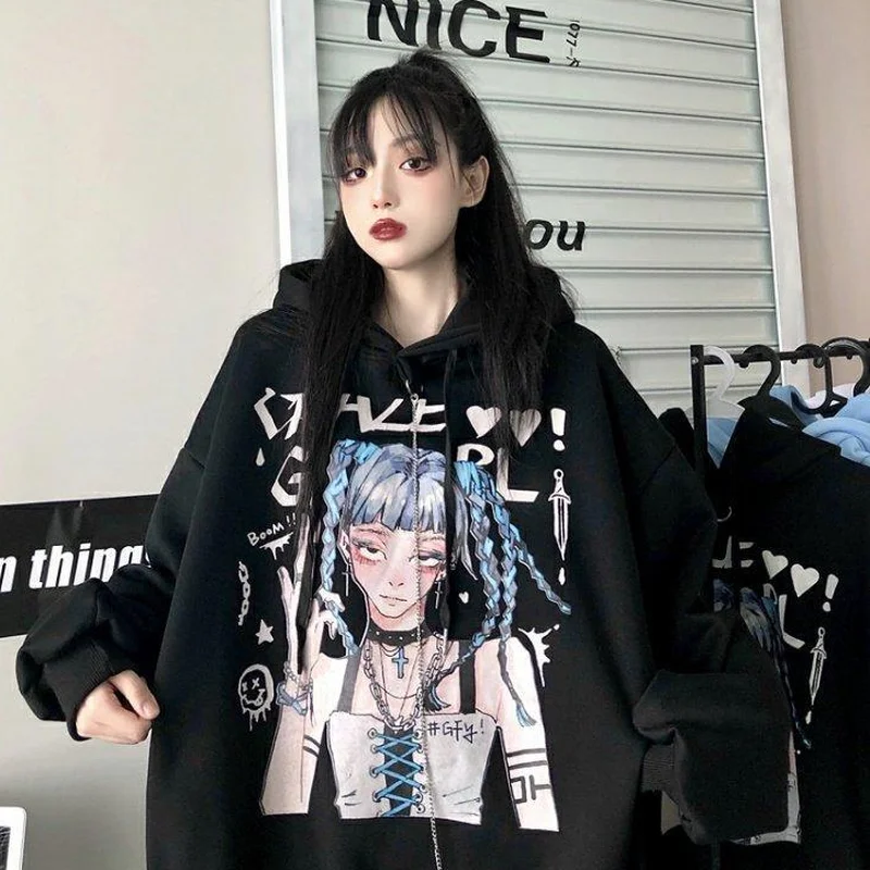 KOSAHIKI 2021 Spring Fleece Loose Women Students Hoodies Casual Streetwear Hooded Pullovers Cartoon Print Oversized Sweatshirts
KOSAHIKI 2021 Spring Fleece Loose Women Students Hoodies Casual Streetwear Hooded Pullovers Cartoon Print Oversized Sweatshirts