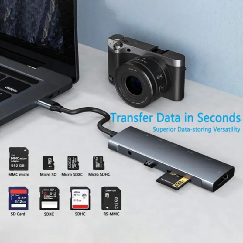 USB Hub Type C Dock Station Nine-in-one Docking Station To HDMI-compatible SD/TF Audio Port Multifunction Laptop Docking Station
USB Hub Type C Dock Station Nine-in-one Docking Station To HDMI-compatible SD/TF Audio Port Multifunction Laptop Docking Station