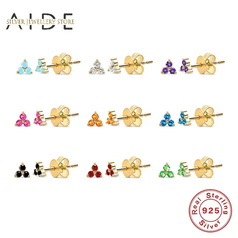AIDE 925 Sterling Silver Stud Earrings For Women INS Colorful Zircon/Turquoise Stacked Piercing Earings Fine Jewelry kolczyki
AIDE 925 Sterling Silver Stud Earrings For Women INS Colorful Zircon/Turquoise Stacked Piercing Earings Fine Jewelry kolczyki