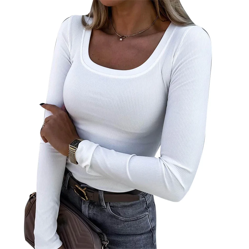 Fashion Women Slim Fit Tshirts Basic Long Sleeve Pullover Skinny Casual Vintage Tees Elegant T Shirt Sexy Square Collar Tops
Fashion Women Slim Fit Tshirts Basic Long Sleeve Pullover Skinny Casual Vintage Tees Elegant T Shirt Sexy Square Collar Tops