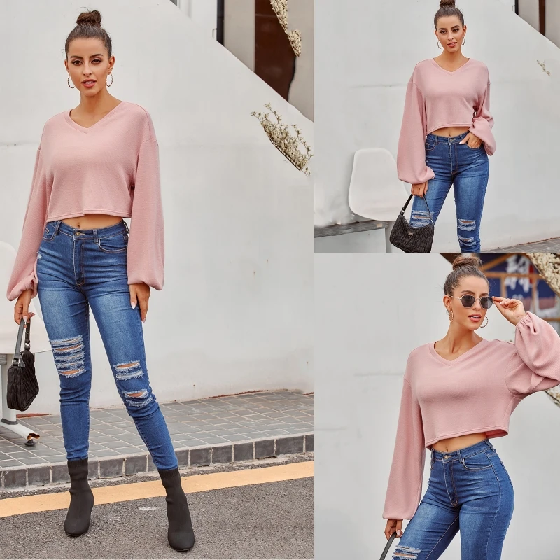 Women Long Sleeve Sexy V-Neck Knitting Sweater Casual Loose Pullover Short Tunic M5TE
Women Long Sleeve Sexy V-Neck Knitting Sweater Casual Loose Pullover Short Tunic M5TE