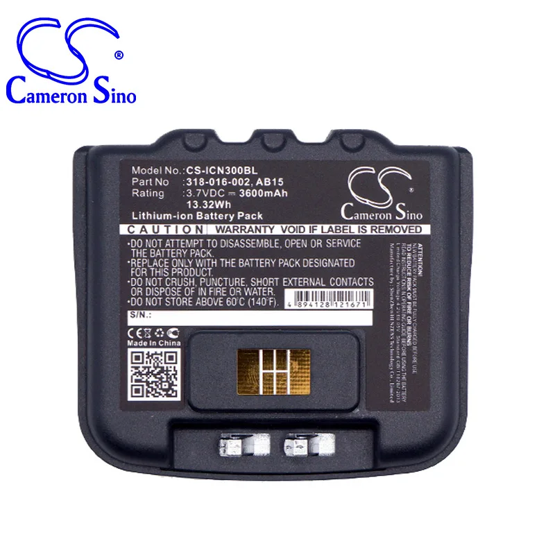 Cameron Sino 3600mAh Battery Intermec,CN3,CN3E,CN4,CN4E,318-016-001,318-016-002,AB9,AB16,AB15
Cameron Sino 3600mAh Battery Intermec,CN3,CN3E,CN4,CN4E,318-016-001,318-016-002,AB9,AB16,AB15
