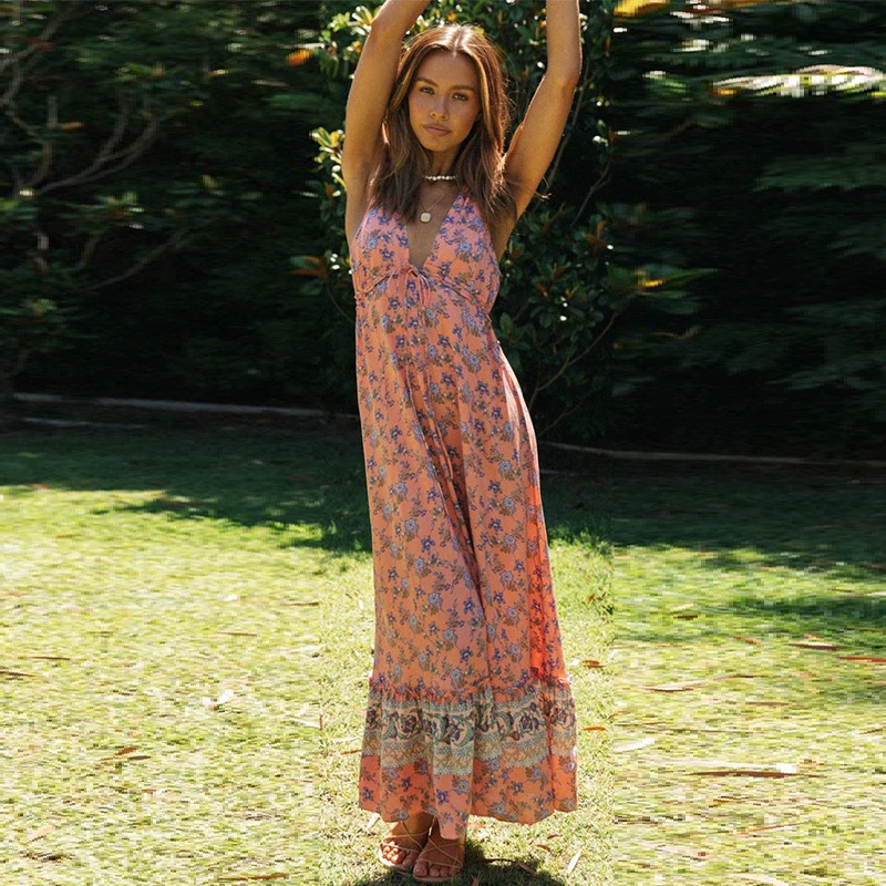 2021 Summer Print Women Dress Hot-sale Bohemian Vintage Deep V-neck Loose Long Tank Dress
2021 Summer Print Women Dress Hot-sale Bohemian Vintage Deep V-neck Loose Long Tank Dress