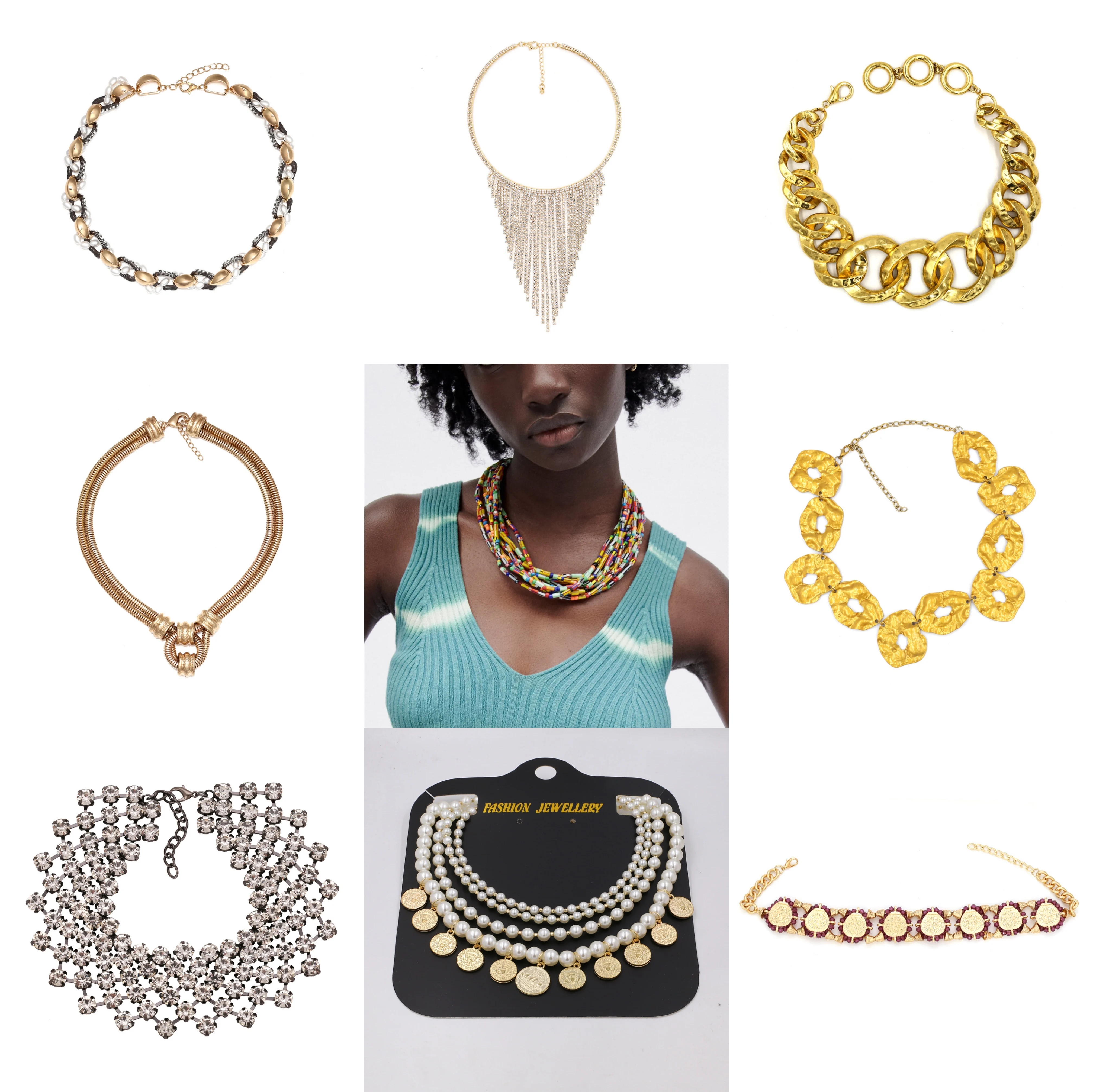 

Женское многослойное ожерелье ZA, винтажное ожерелье с радужными бусинами из акриловой смолы в стиле бохо, этническая бижутерия для плявече...