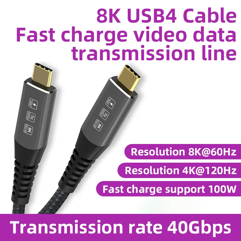 USB4.0 High-Speed Data Transmission Cable 8K@60Hz Supports Fast Charging TYPE C Video Conversion HDR eGPU Optical Cable
USB4.0 High-Speed Data Transmission Cable 8K@60Hz Supports Fast Charging TYPE C Video Conversion HDR eGPU Optical Cable