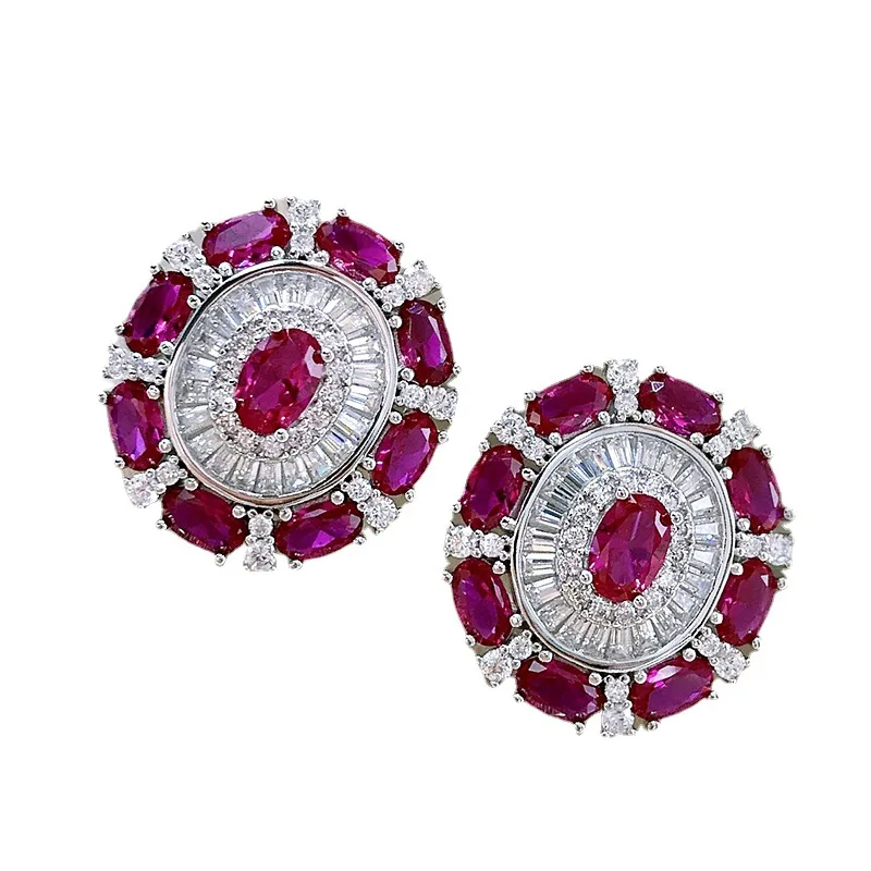 Trendy 925 Silver 4*6mm Ruby High Carbon Diamond Clip Earrings for Women INS Jewelry US Stars Ruby Gemstone Earrings Party Gift
Trendy 925 Silver 4*6mm Ruby High Carbon Diamond Clip Earrings for Women INS Jewelry US Stars Ruby Gemstone Earrings Party Gift