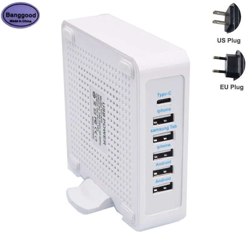 PD18W Intelligent 6-IN-1 QC3.0 Rapid USB Power Charger 6 Port 1 Type-c 5 USB Port Splitter Socket Hub Charge Adapter with Switch
PD18W Intelligent 6-IN-1 QC3.0 Rapid USB Power Charger 6 Port 1 Type-c 5 USB Port Splitter Socket Hub Charge Adapter with Switch
