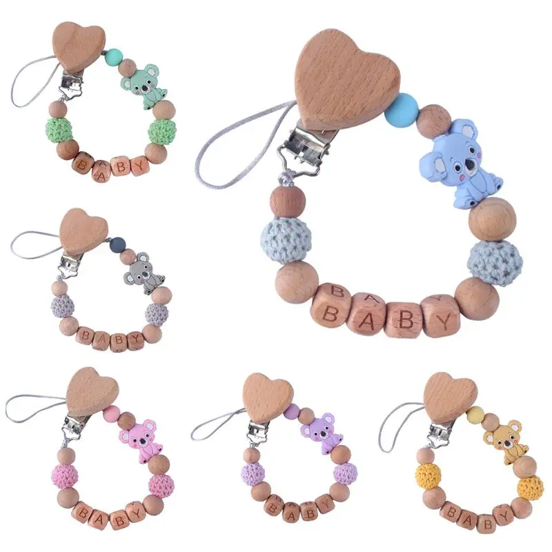 Baby Pacifier Clip with Baby Teething Toys BPA Free Silicone/Wooden Beads Binky Holder
Baby Pacifier Clip with Baby Teething Toys BPA Free Silicone/Wooden Beads Binky Holder