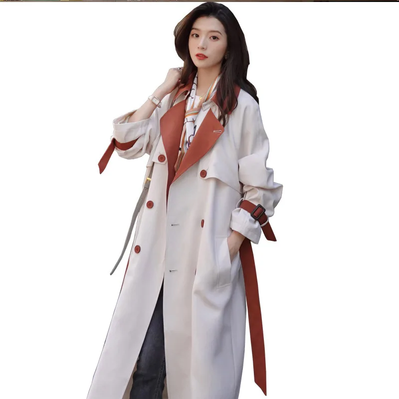 Stitching windbreaker mid-length 2020 new Korean style loose and comfortable temperament elegant over-the-knee women's jacket
Stitching windbreaker mid-length 2020 new Korean style loose and comfortable temperament elegant over-the-knee women's jacket