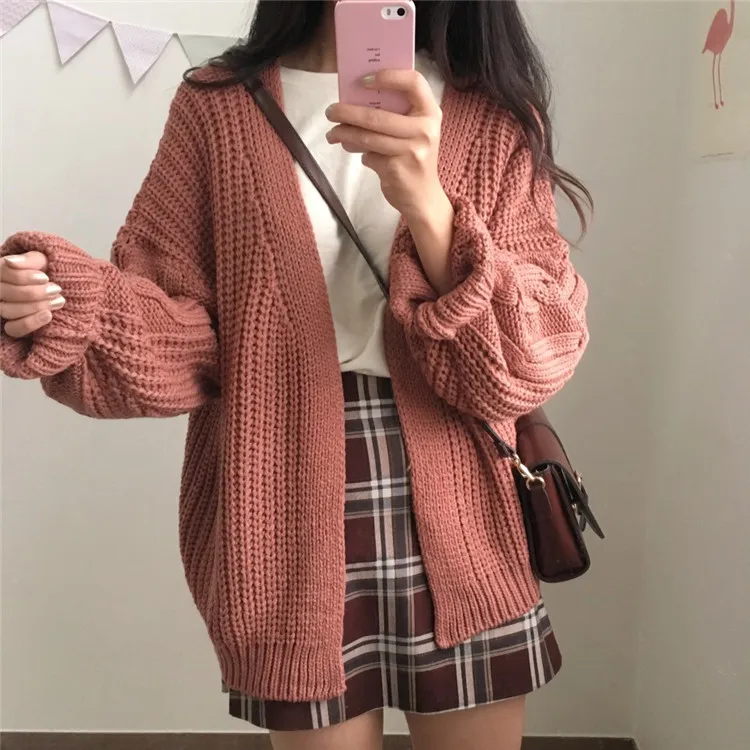 Simple Casual Oversized Sweater Women Loose V Neck Slim Knit Sweater Woman Autumn and Winter Korean Warm Cardigan Feminino
Simple Casual Oversized Sweater Women Loose V Neck Slim Knit Sweater Woman Autumn and Winter Korean Warm Cardigan Feminino
